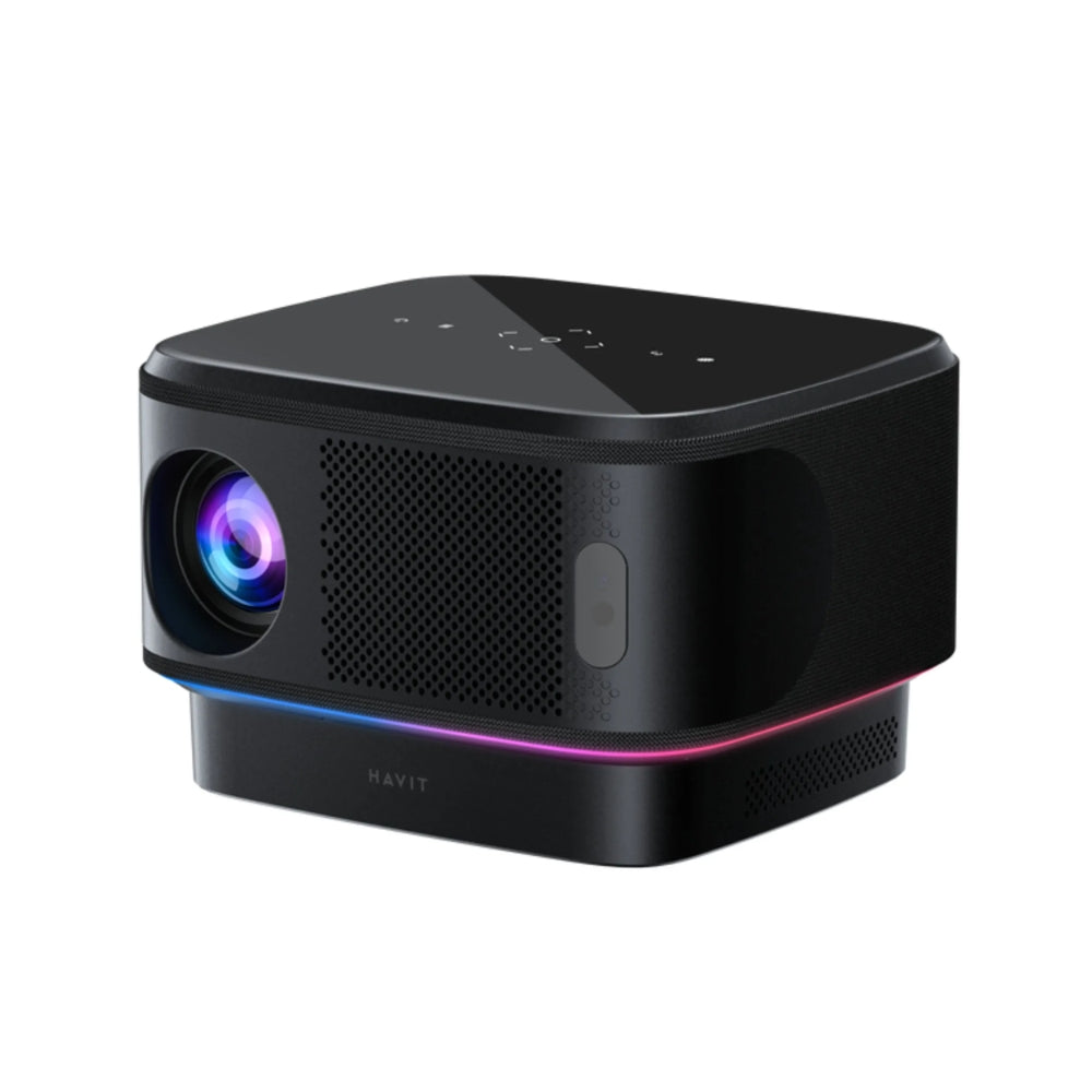 Proyector Havit Android hasta 4K con Google TV Licenciado 550 ANSI Lumens 11 2GB RAM 16GB Memoria Interna Enfoque Automatico PJ300 Plus-EU-BK