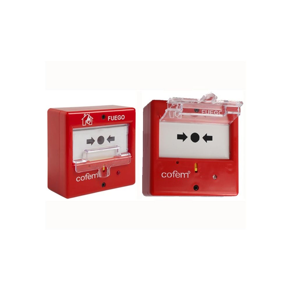 Pulsador para Alarma Cofem Convencional Rearmable con Luz LED PUC-AR