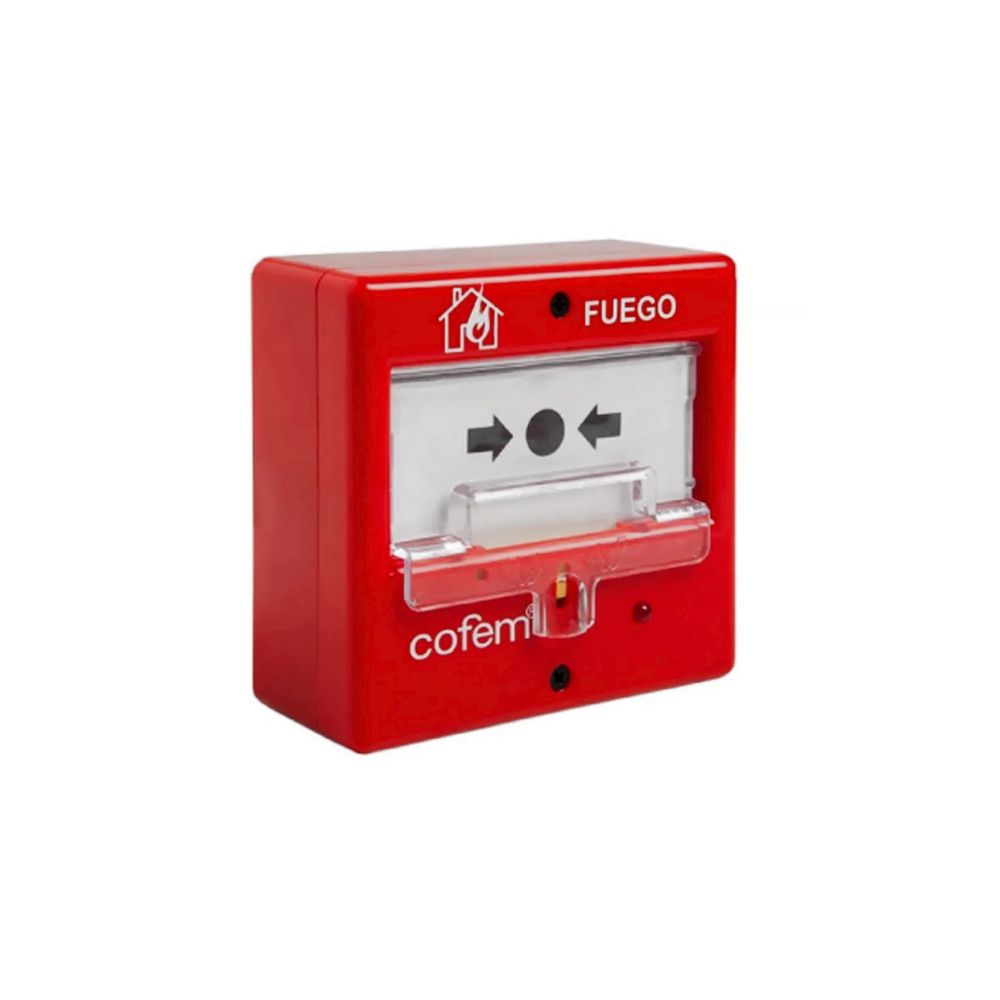 Pulsador para Alarma Cofem Direccionable Rearmable con Luz LED PUCAY