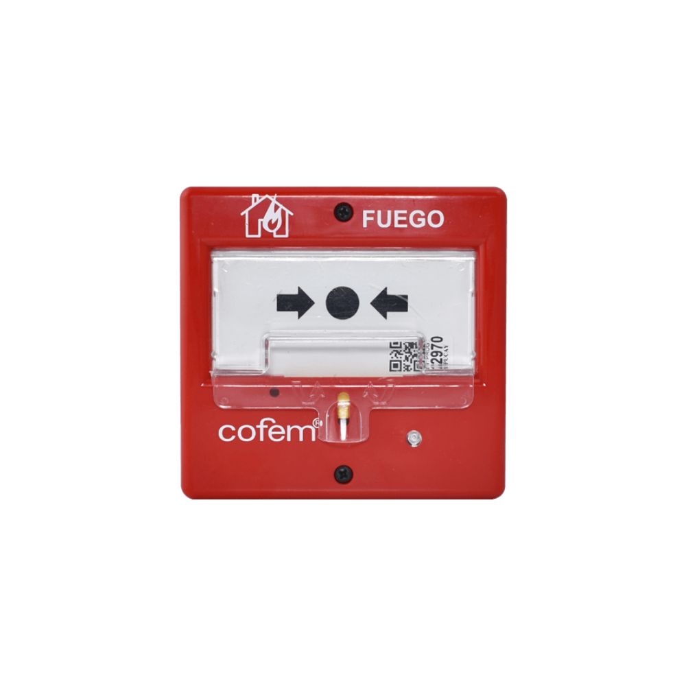 Pulsador para Alarma Cofem Direccionable Rearmable con Luz LED PUCAY