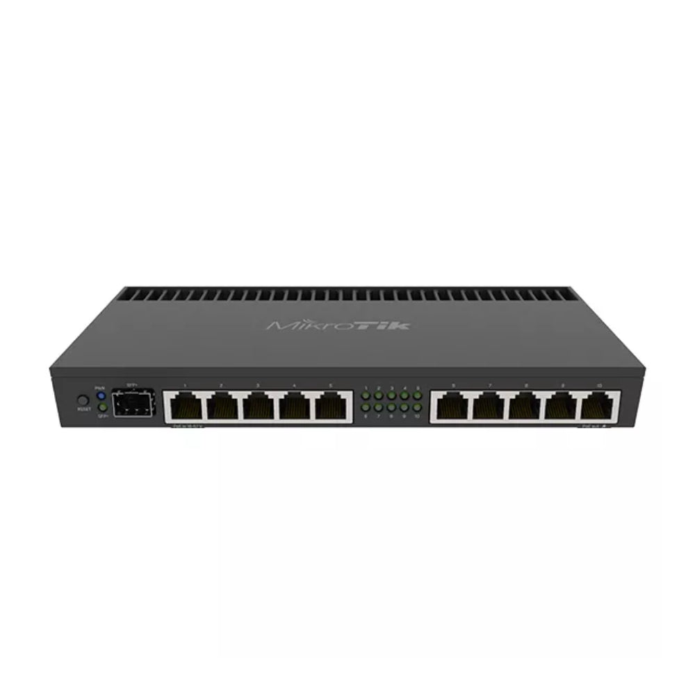Router Board Mikrotik 10 Puertos Gigabit + 1 Puerto SFP CPU Cortex 15 RAM 1GB PoE Hardware IPsec RB4011iGS+RM