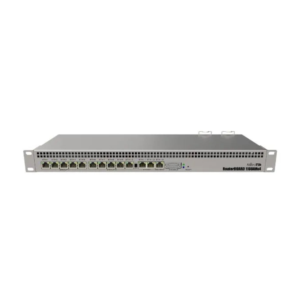 Router Board Mikrotik Dude Edition 13 Puertos Gigabit Soporta PoE 802.3AT/AF CPU Cortex A15 1.4GHz RAM 1GB Licencia Nivel 6 Rackeable RB1100x4