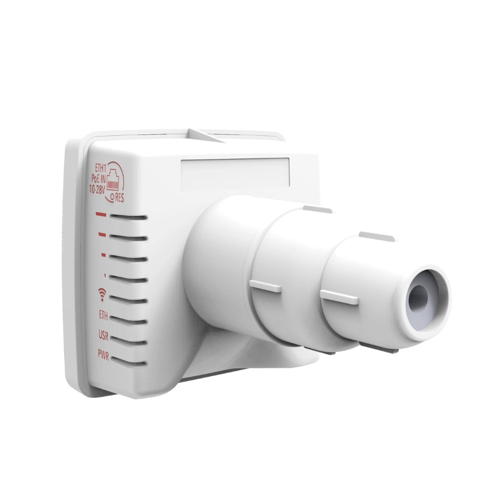 Router CPE Mikrotik LDF 5 Lite Dish Feed Sistema Inalambrico para Antenas Parabolicas Frecuencia 5GHz Ganancia 9dBi 1 Puerto Ethernet 100Mbps PoE Licencia Nivel 3 Incluye Fuente e Inyector PoE RBLDF-5nD