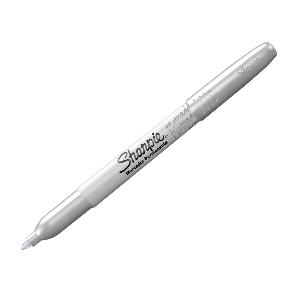 Set de 12 Marcadores Sharpie Permanente para Superficies Oscuras punta Fina color Plateado Metalico 1812783