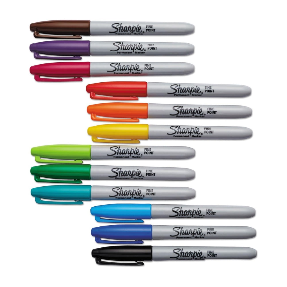 Set de 12 Marcadores Sharpie Permanente punta Fina varios colores 30072