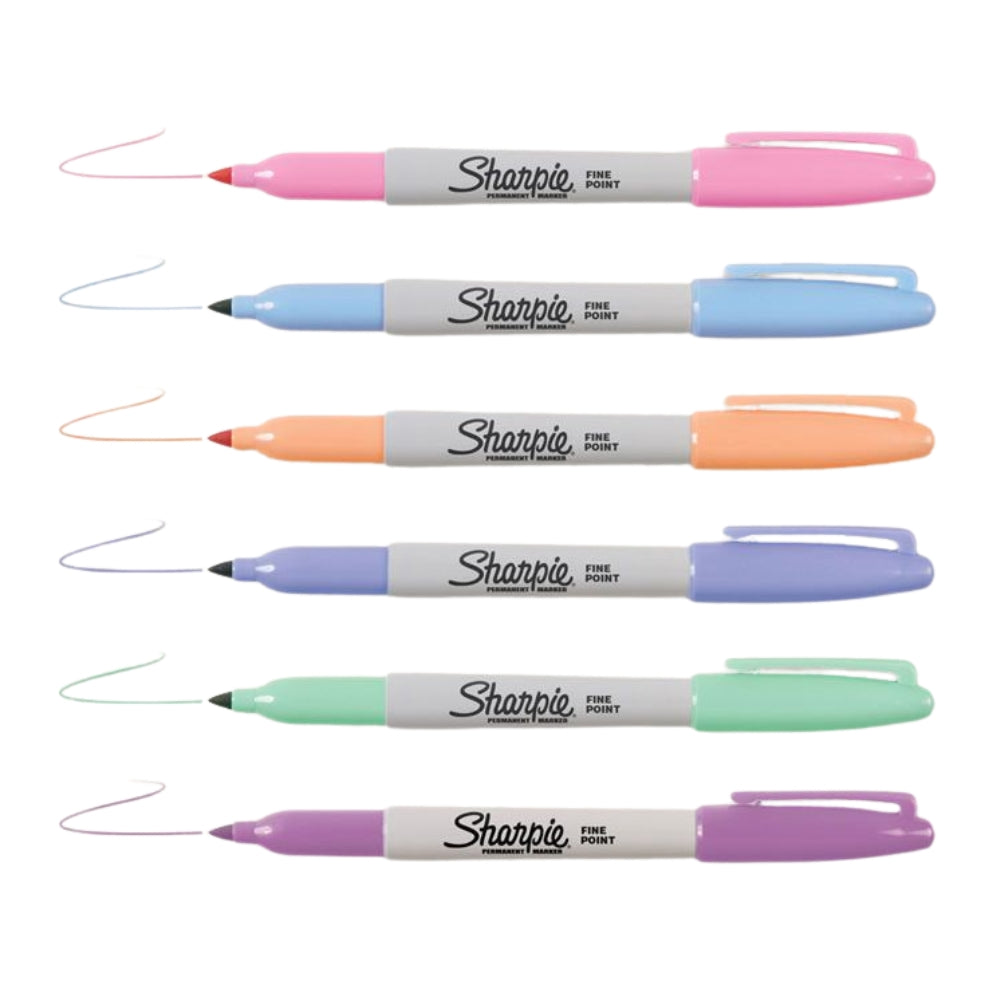 Set de 13 piezas Sharpie 8 Marcadores Permanente punta Fina varios colores y 5 Tarjetas para Colorear 2102521