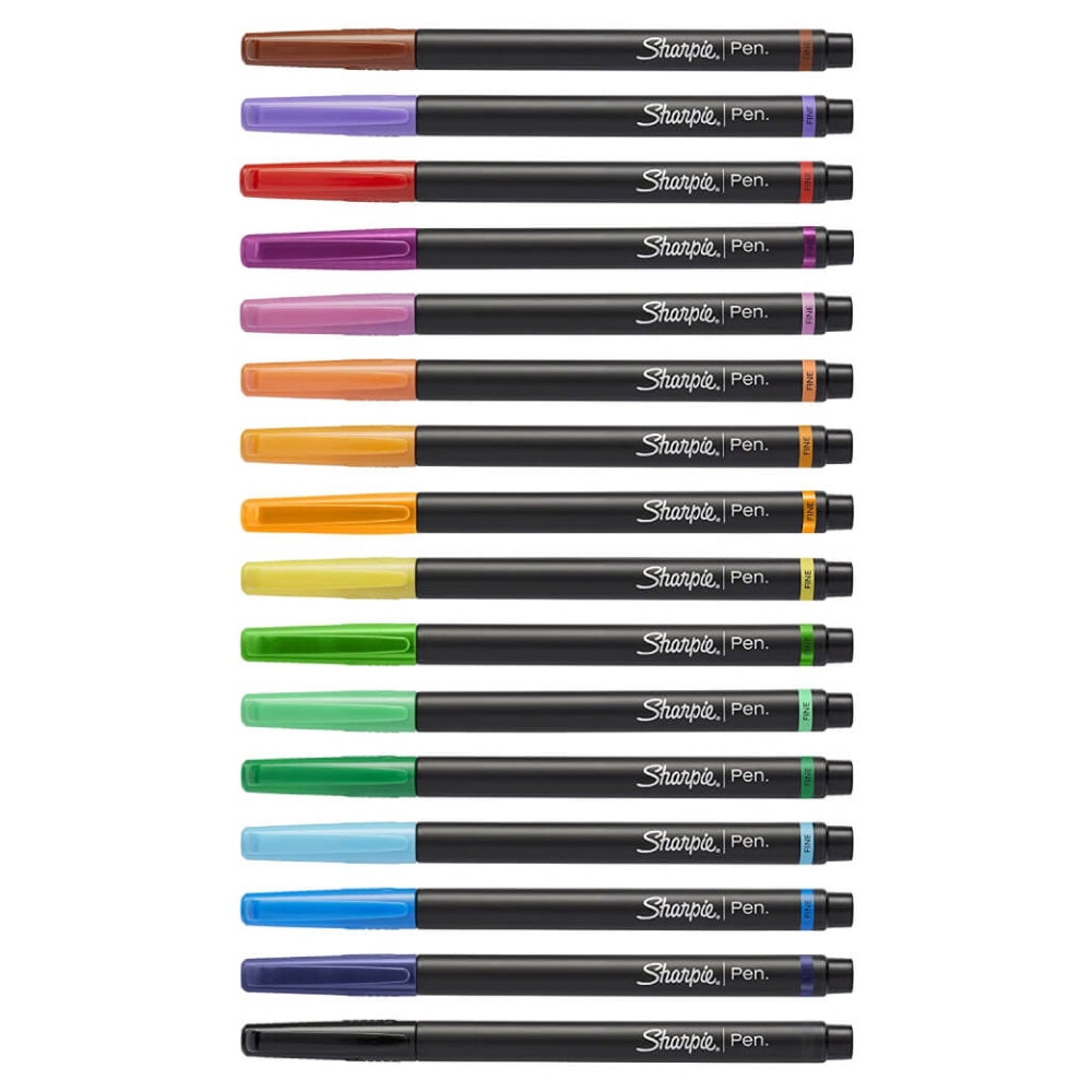 Set de 16 Micropen Sharpie punta Fina 0.8mm no Traspasa el Papel varios colores 1983966