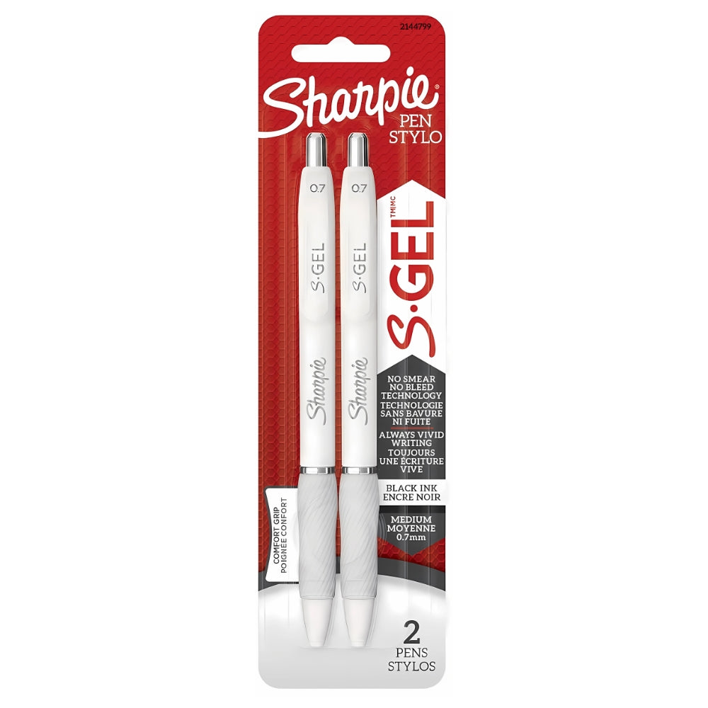 Set de 2 Boligrafos Sharpie S-Gel de Gel Retractable punta Media 0.7mm color Negro 2144799