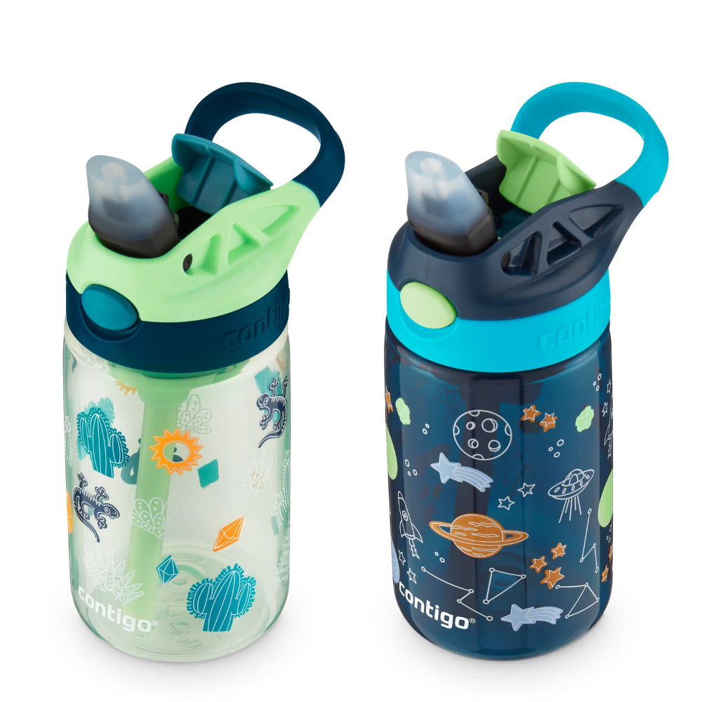 Set de 2 Botellas Contigo Kids Autospout de Plastico Libre de BPA de 14oz 414ml color Ccmbr Cacti/Blubry Cosm 2167812