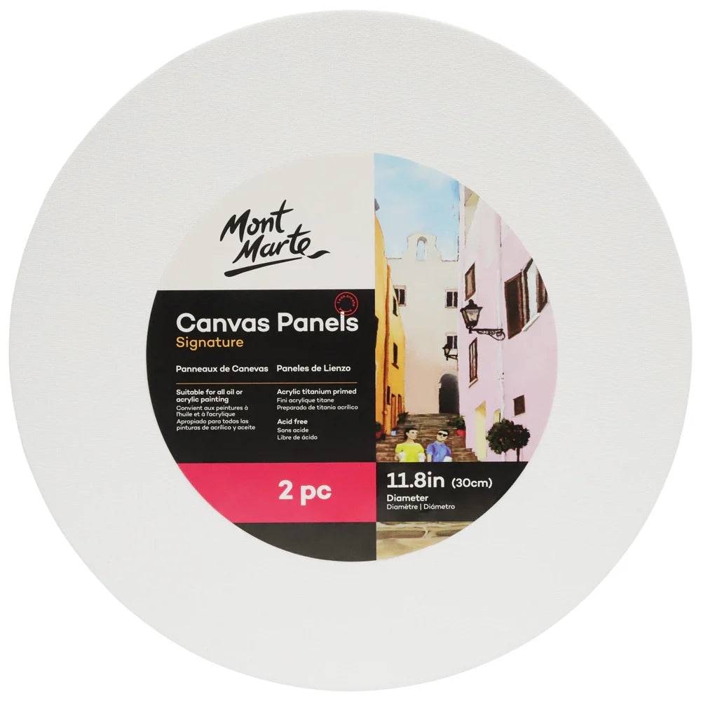 Set de 2 Piezas Lienzo Canvas MontMarte Signature Panel Redondo 30cm 11.8" CMPR0030