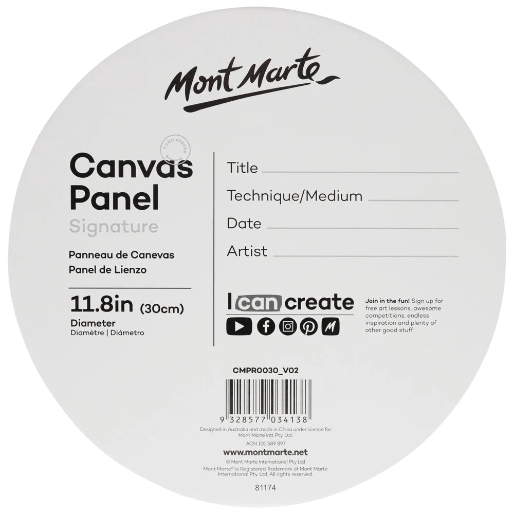 Set de 2 Piezas Lienzo Canvas MontMarte Signature Panel Redondo 30cm 11.8" CMPR0030