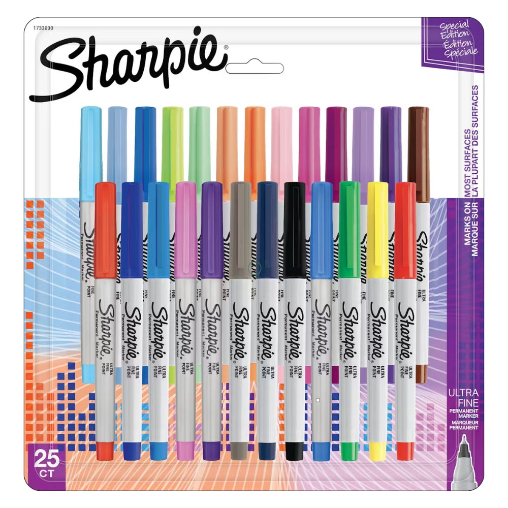 Set de 25 Marcadores Sharpie Permanente punta Extra Fina varios colores 1733030