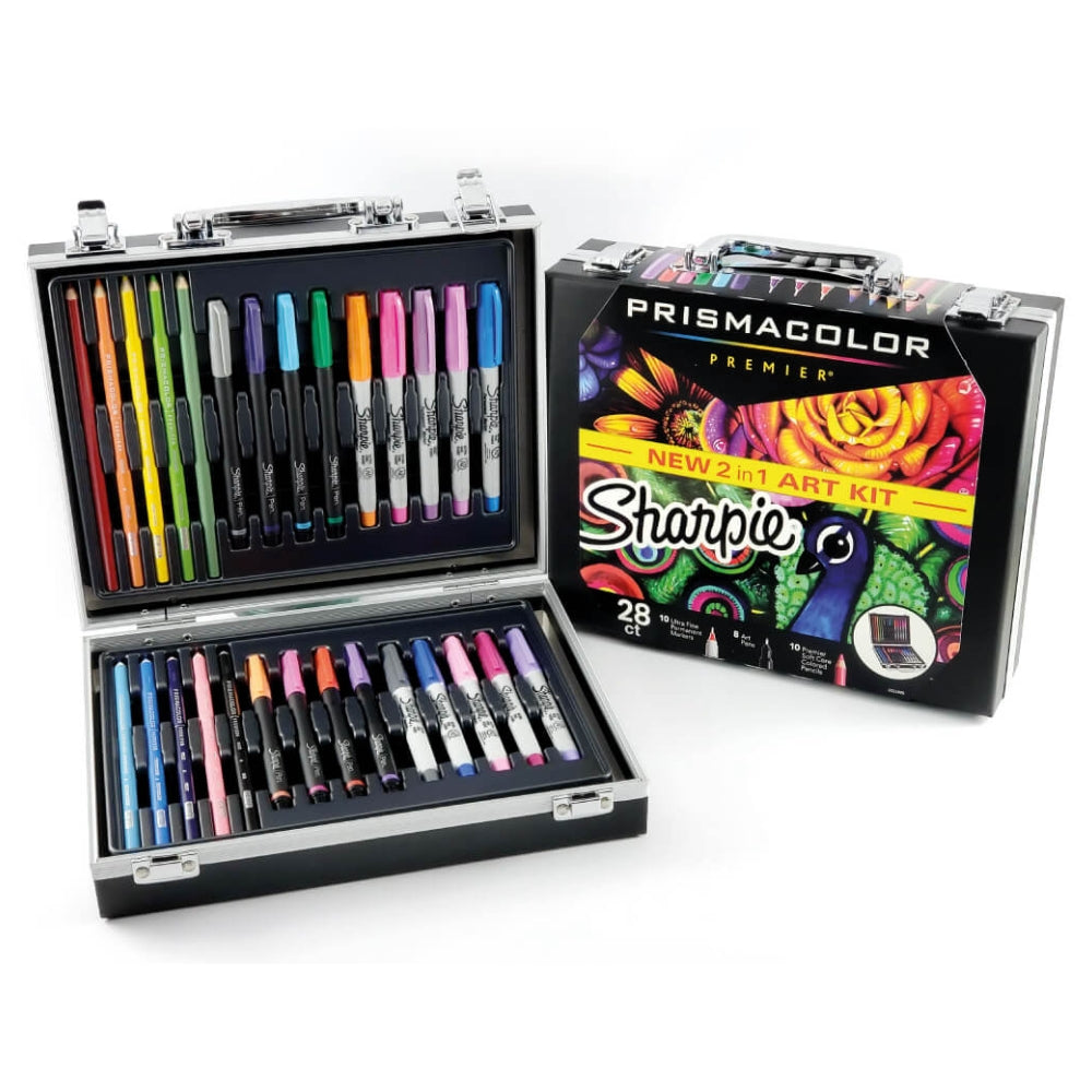 Set de 28 Pieza Sharpie y Prismacolor 10 Marcadores Permanente Extra Fino 8 tipo Lapicera y 10 colores 2022890