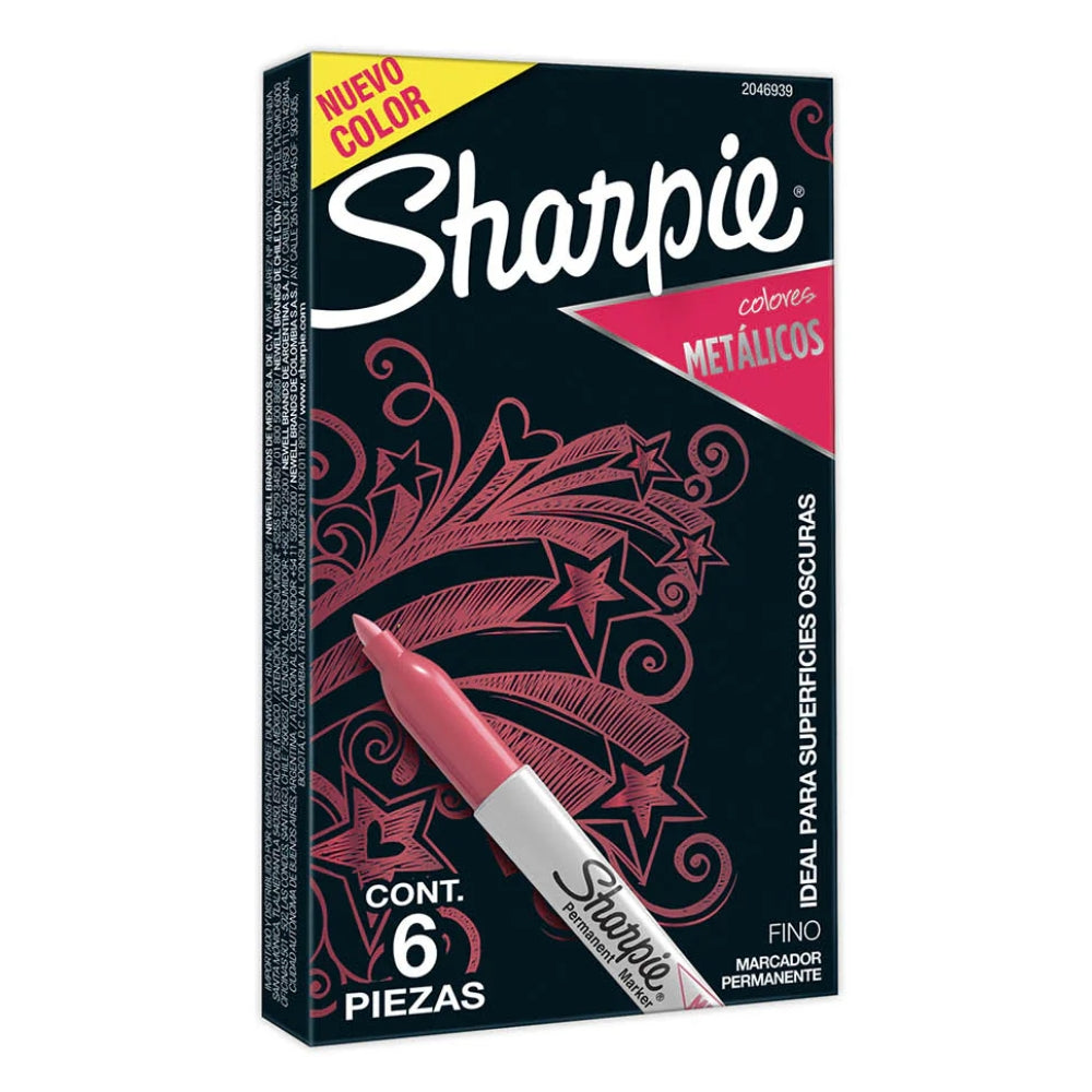 Set de 3 Marcadores Sharpie Permanente Ideal para Superficies Oscuras punta Fina varios colores 2046939