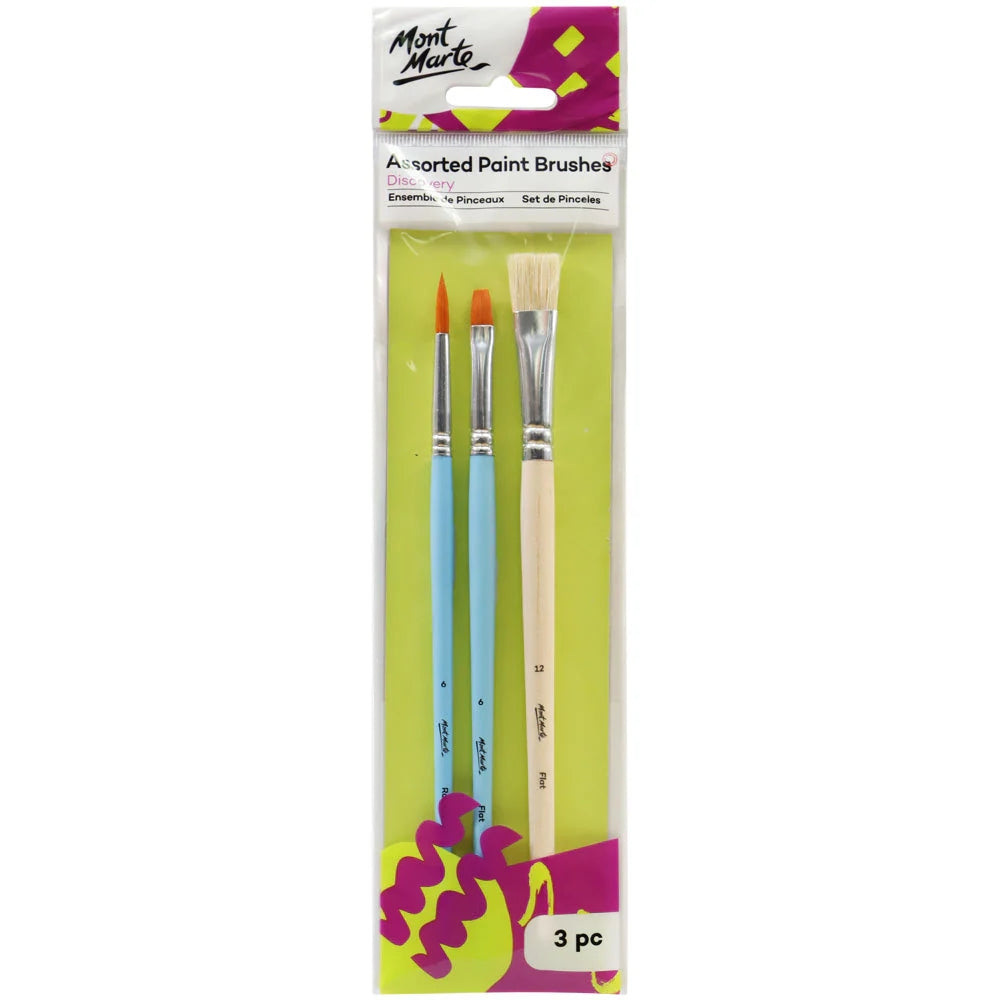 Set de 3 Pinceles MontMarte Discovery para Diferentes Tecnicas de Pintura BMHS0041