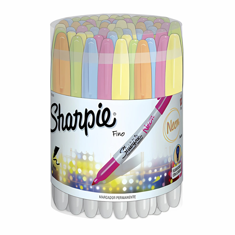 Set de 36 Marcadores Sharpie Permanente Fluorescente punta Fina varios colores 1925286