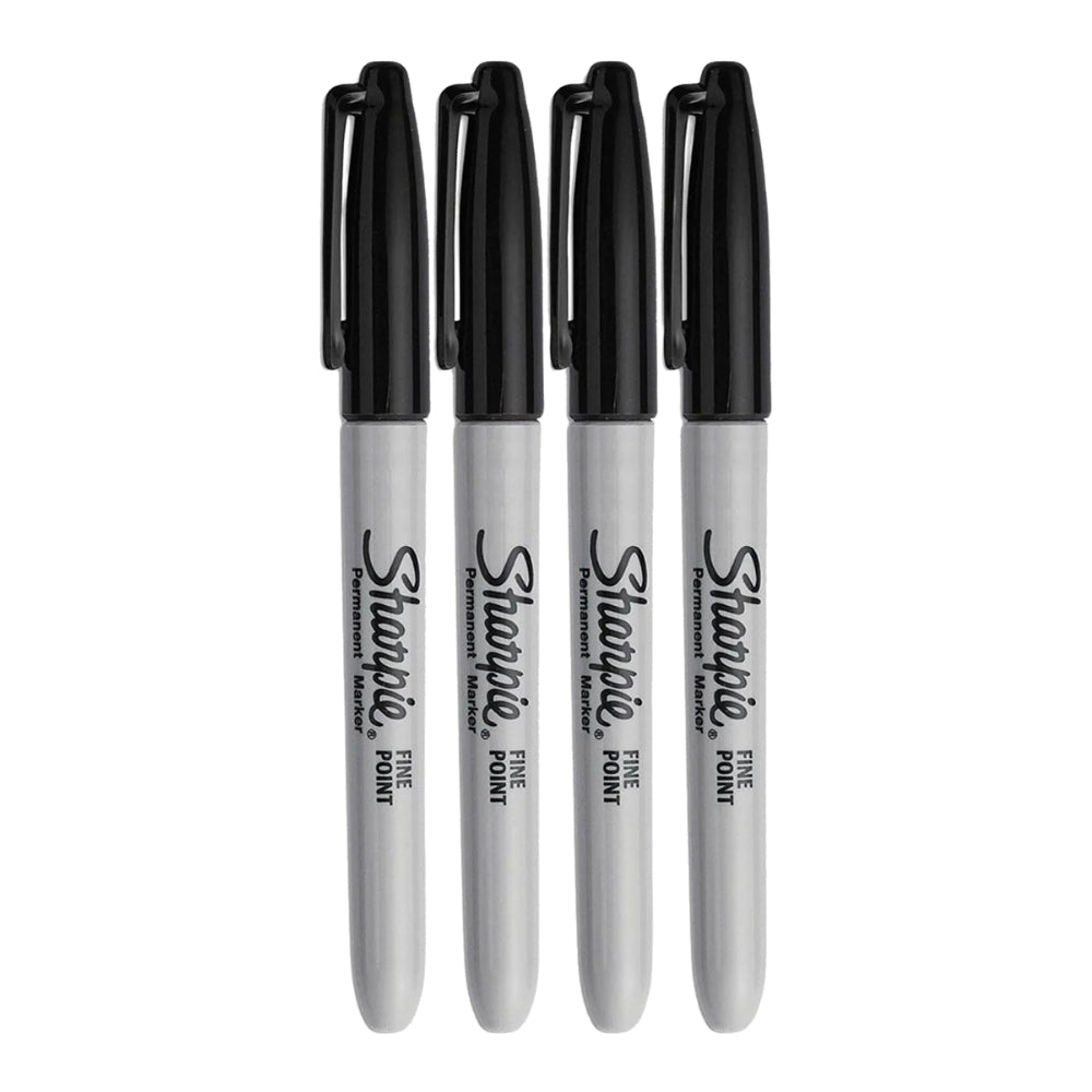 Set de 4 Marcadores Sharpie Permanente para Mayoria de Superficies punta Fina color Negro 1812757