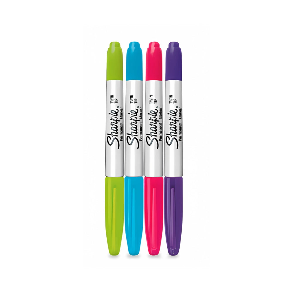 Set de 4 Marcadores Sharpie Permanente para Mayoria de Superficies punta Fina y Extra Fina varios colores 1814374