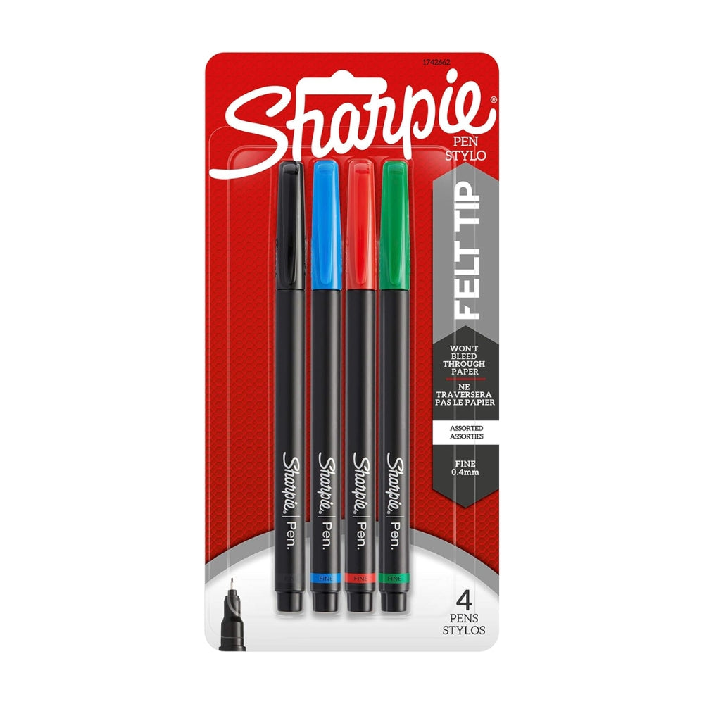 Set de 4 Micropen Sharpie punta Fina 0.4mm colores Basicos 1742662