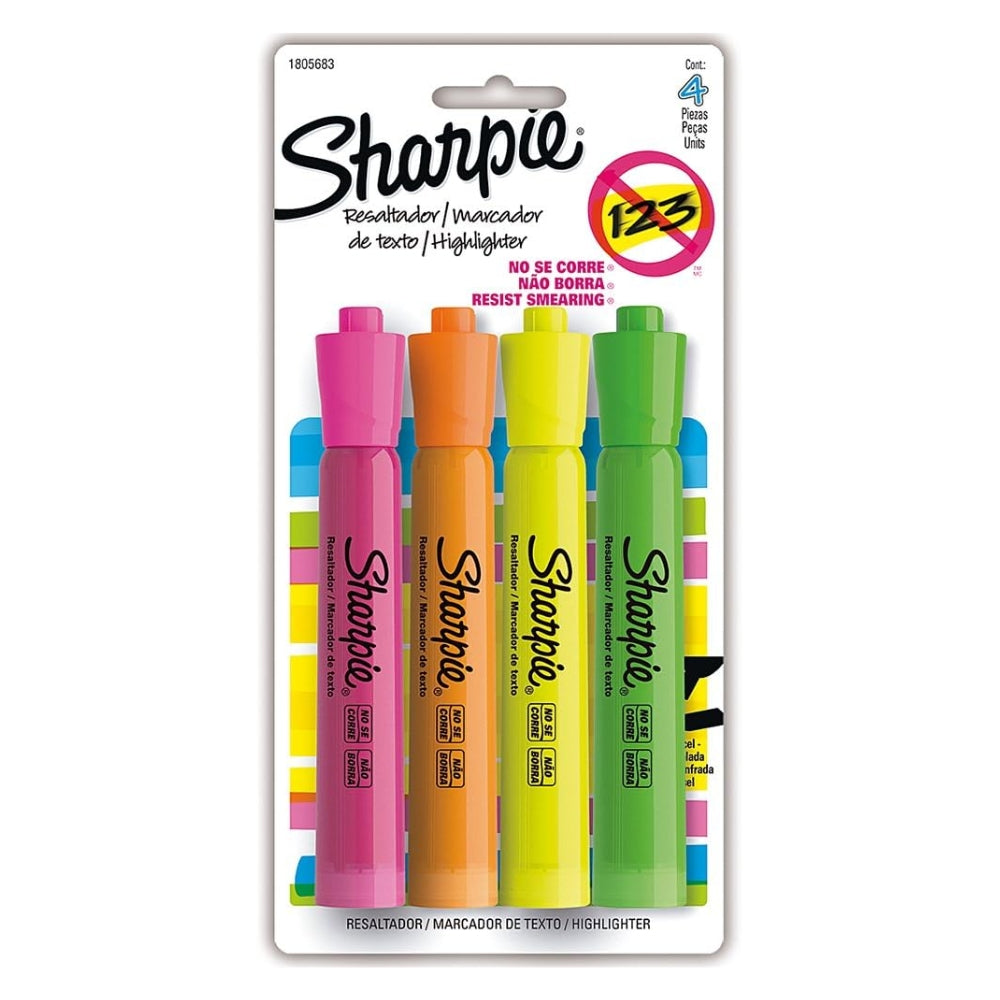 Set de 4 Piezas Resaltadores Sharpie Tank varios colores 1805683