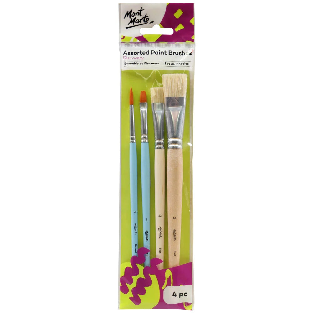 Set de 4 Pinceles MontMarte Discovery para Diferentes Tecnicas de Pintura BMHS0043