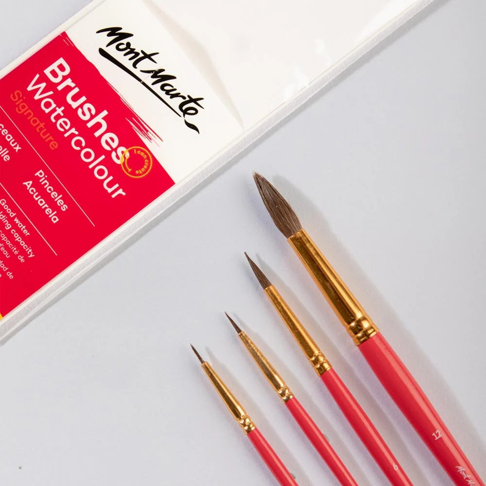 Set de 4 Pinceles MontMarte Watercolour de Cabello de Pony para Acuarela BMHS0028