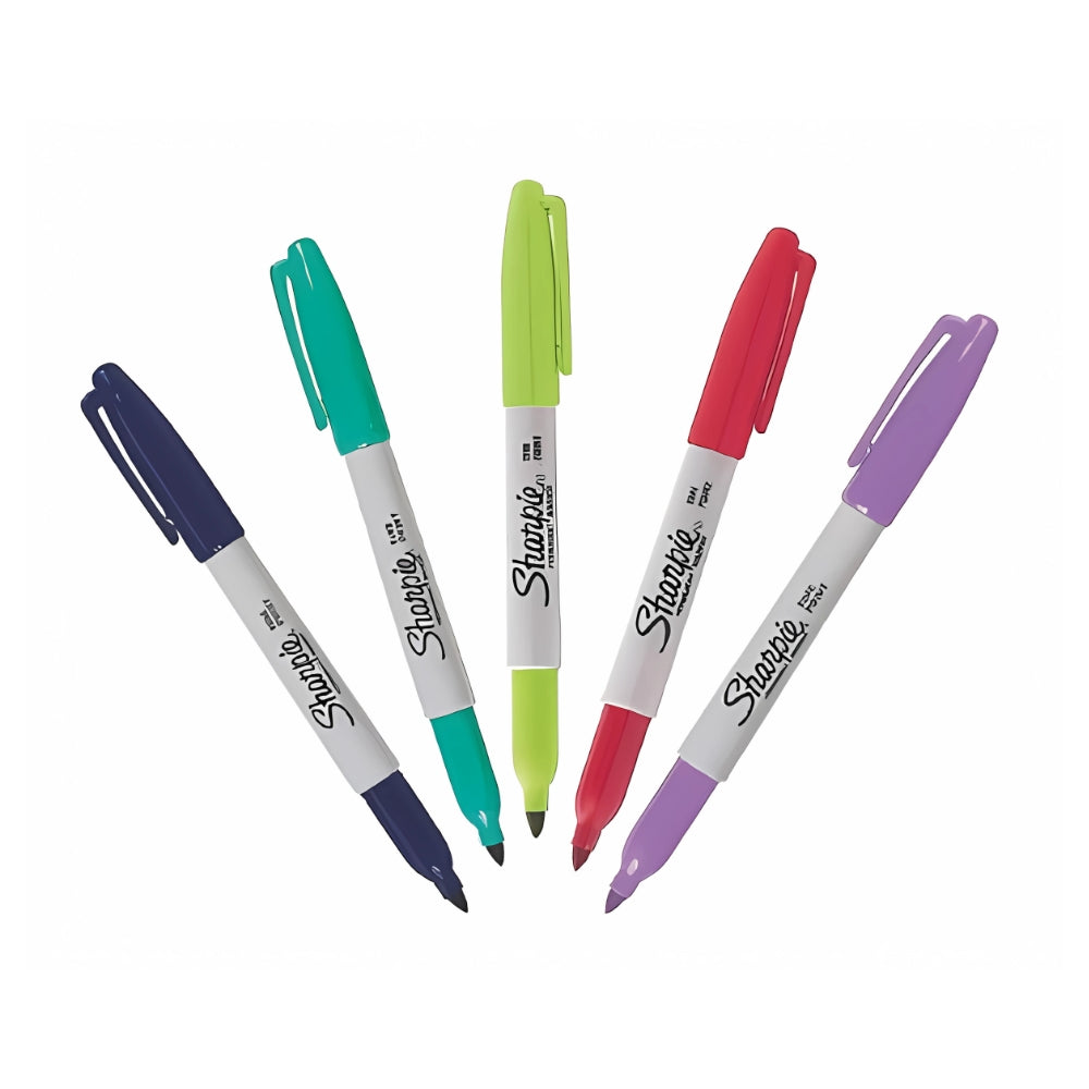 Set de 5 Marcadores Sharpie Permanente para Mayoria de Superficies punta Fina varios colores Cosmicos 2060866