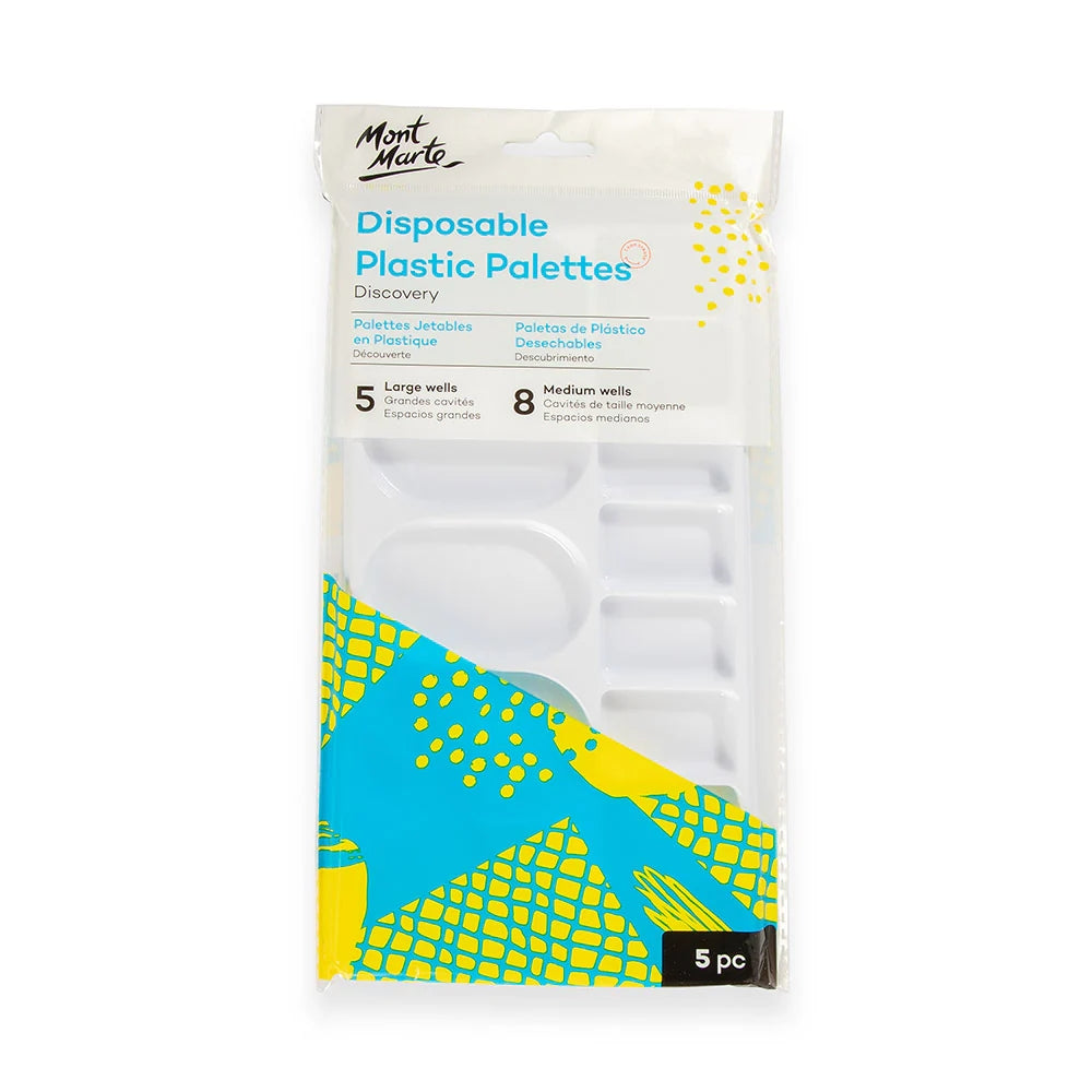 Set de 5 Paletas MontMarte Discovery de Plastico Desechables con 5 Espacios Grandes y 8 Medianos MAPL0012