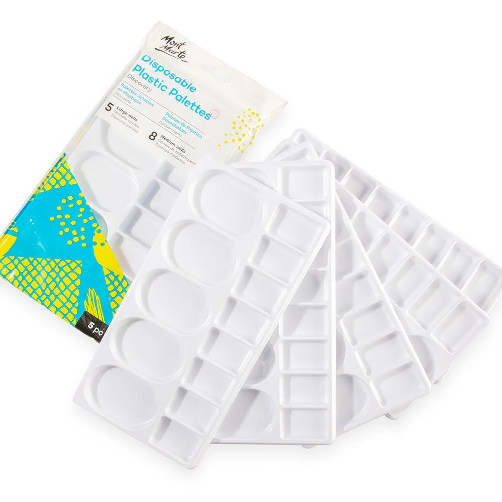 Set de 5 Paletas MontMarte Discovery de Plastico Desechables con 5 Espacios Grandes y 8 Medianos MAPL0012
