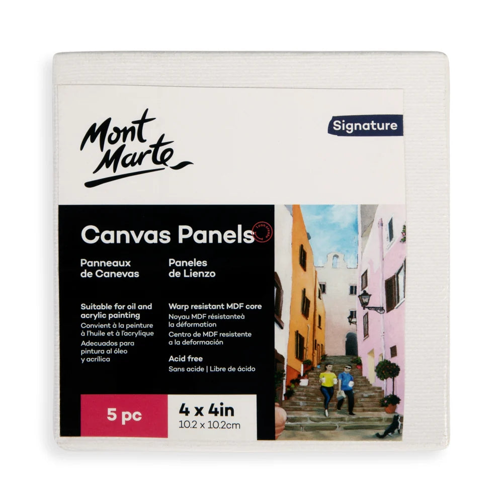Set de 5 Piezas Lienzo Canvas MontMarte Signature Panel 10.2x10.2cm 4x4" CMPL1010