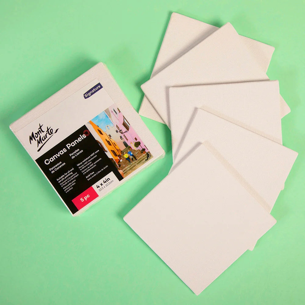 Set de 5 Piezas Lienzo Canvas MontMarte Signature Panel 10.2x10.2cm 4x4" CMPL1010