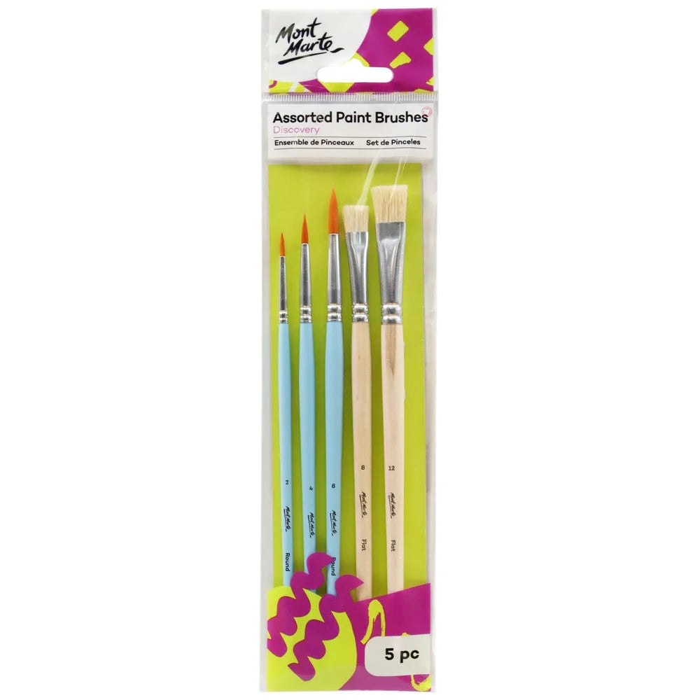 Set de 5 Pinceles MontMarte Discovery para Diferentes Tecnicas de Pintura BMHS0039