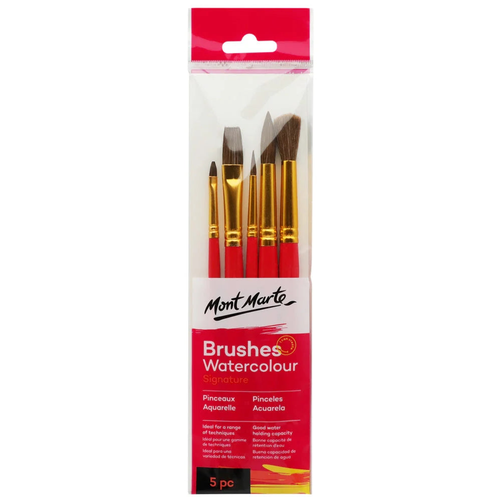 Set de 5 Pinceles MontMarte Watercolour de Cabello de Pony para Acuarela BMHS0027