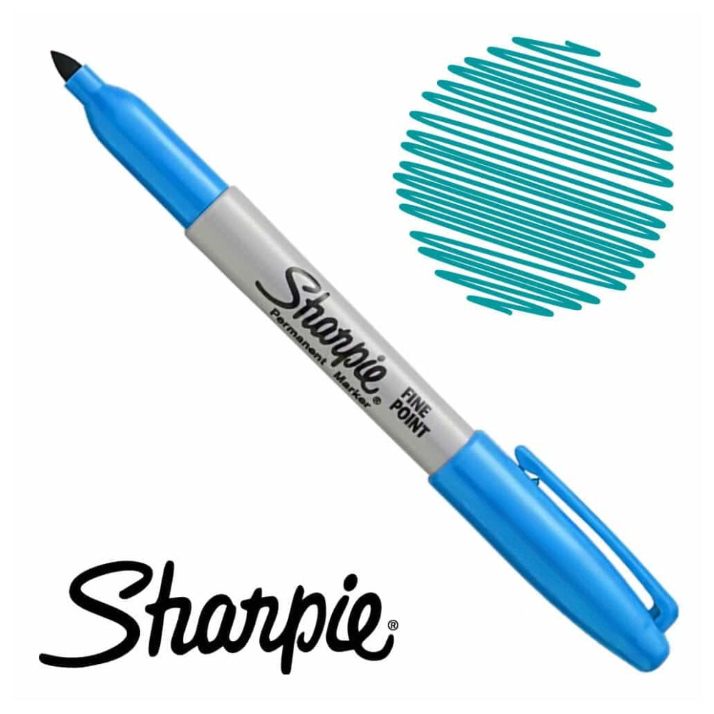 Set de 6 Marcadores Sharpie Permanente punta Fina color Azul Brillante 1995569