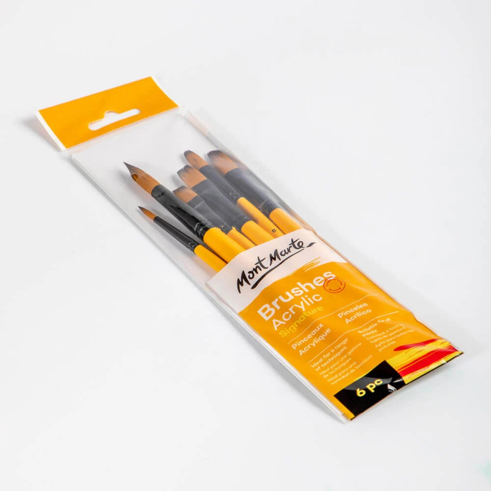 Set de 6 Pinceles MontMarte Signature de Fibra de Taklon para Acrilico BMHS0017