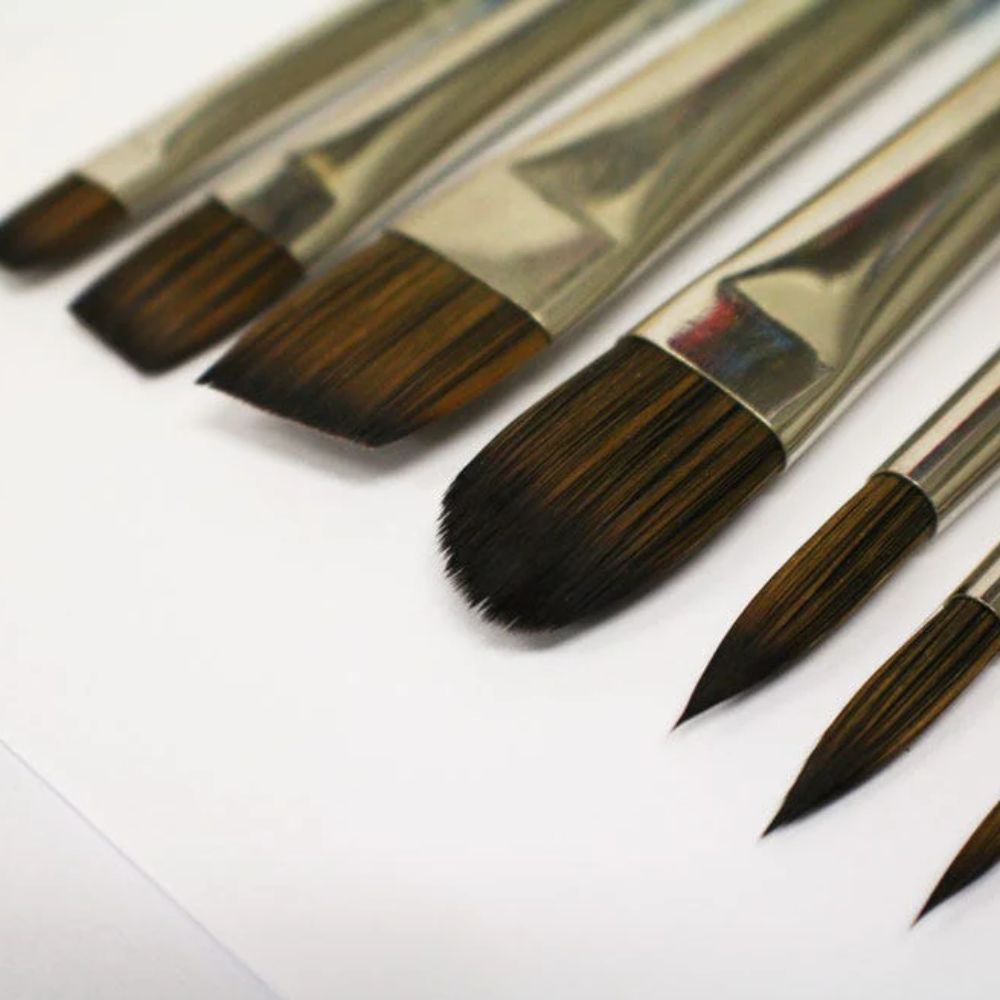 Set de 7 Pinceles MontMarte Premium Sintetico tipo Taklon para Pintura al Oleo BMHS0004