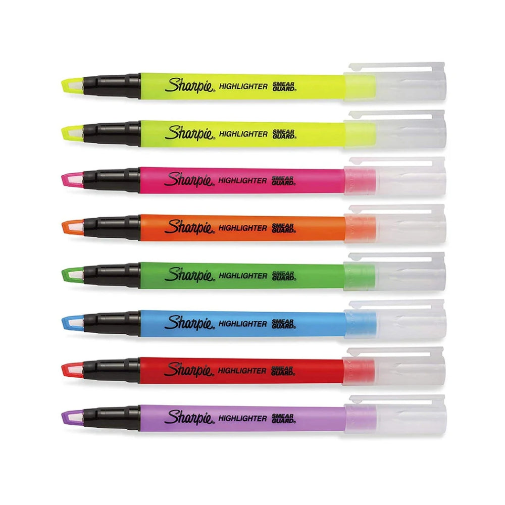 Set de 8 Resaltadores Sharpie Clear Stick punta Biselada varios colores 1966798