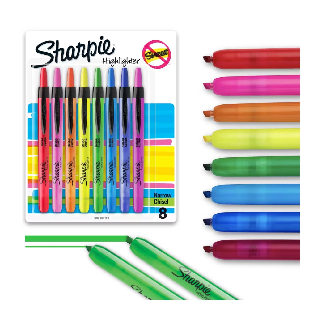 Set de 8 Resaltadores Sharpie Retractiles Accent 28101