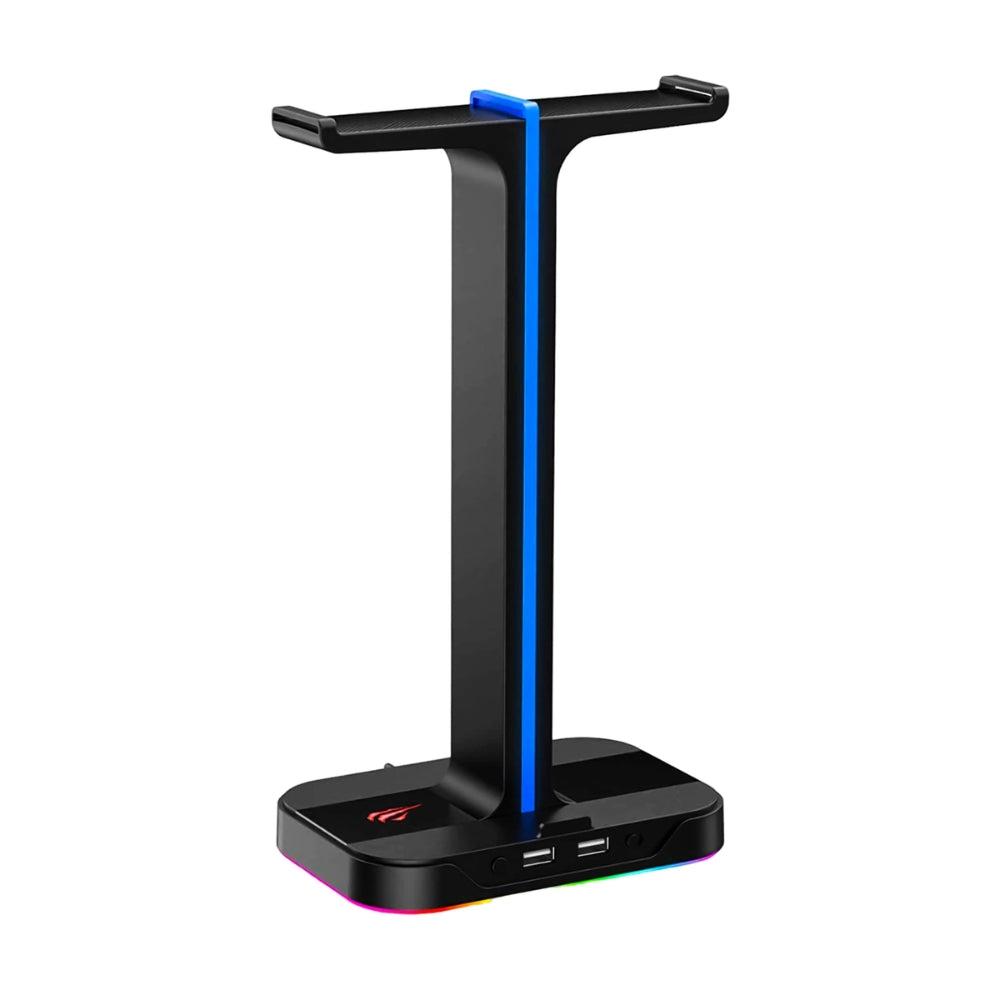 Soporte para Audifonos Havit RGB con 2 Puertos USB 2.0 Diseño Ergonomico con organizador de Cables TH650