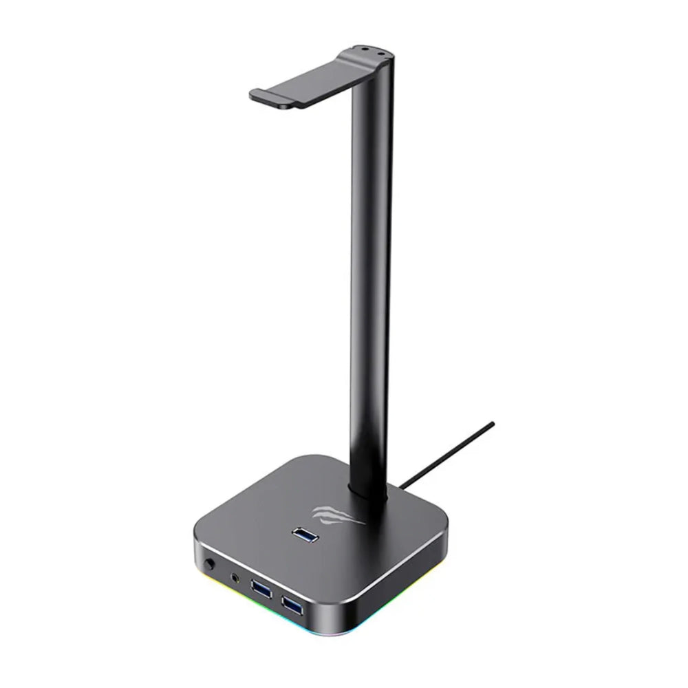Soporte para Audifonos Havit RGB con 3 Puertos USB 2.0 Entrada de Audifonos Mini Jack 3.5mm TH610