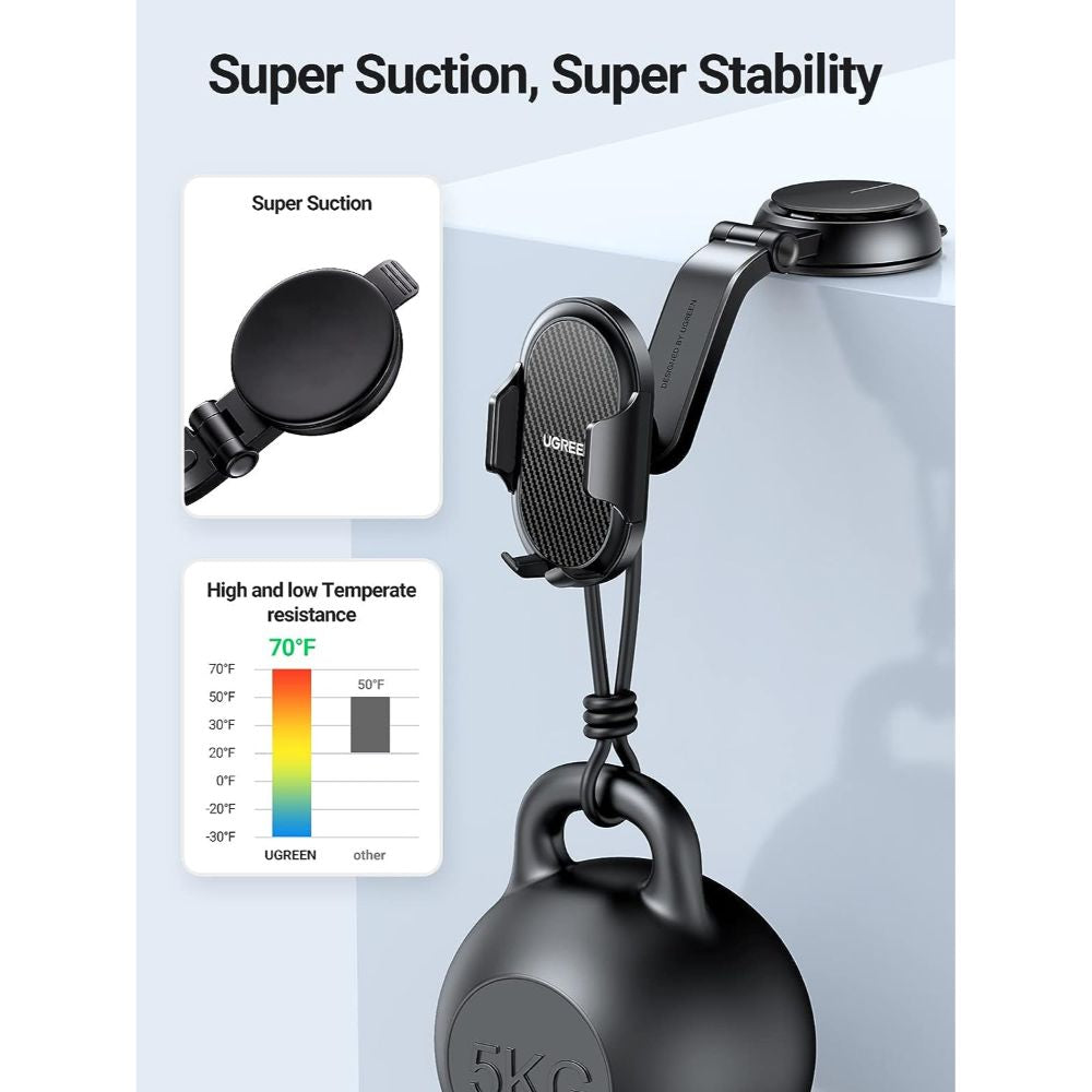 Soporte Ugreen de Telefono en Forma de Cascada con Angulo de Vision Regulable sin Obstruccion con Ventosa 360 grados 20473