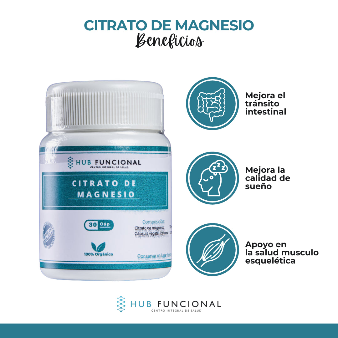 Citrato de Magnesio Suplementación Nutracéutica Hub Funcional