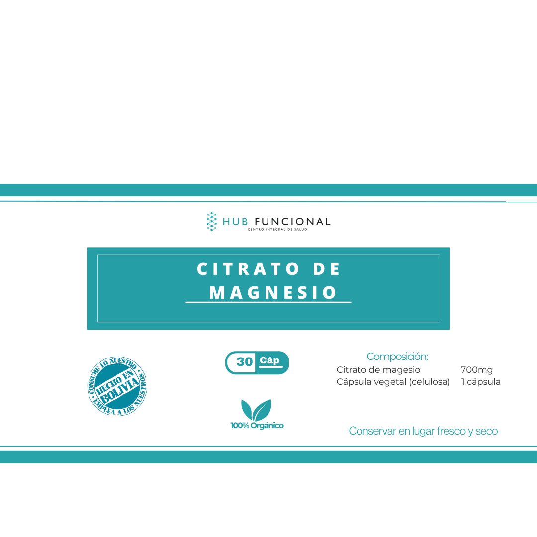 Citrato de Magnesio Suplementación Nutracéutica Hub Funcional