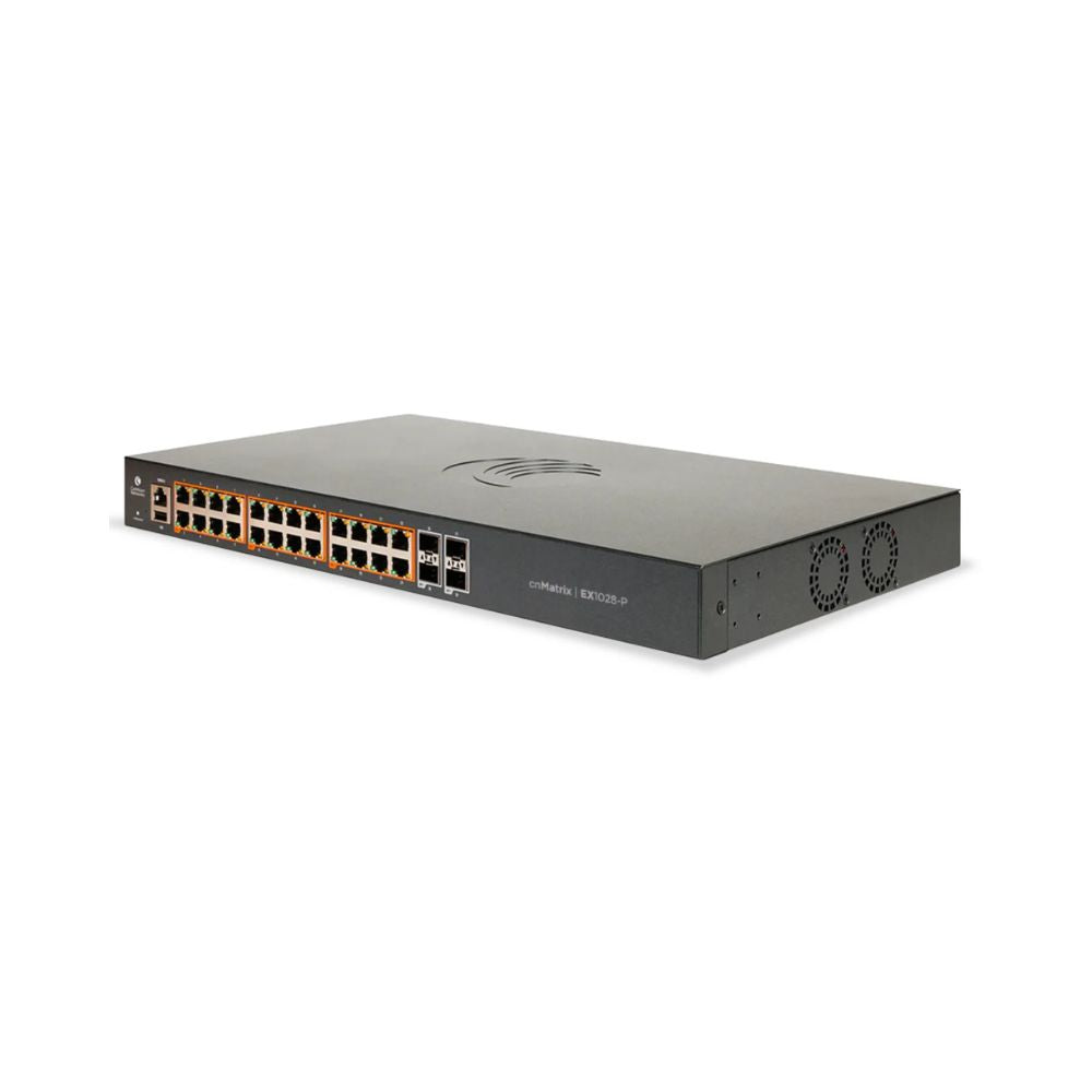 Switch Cambium Networks Cnmatrix EX1028-P 24 Puertos Gigas POE 4SFP 802.3AF Capa 2 Gestion en la Nube Potencia 200W MX-EX1028PXA-0