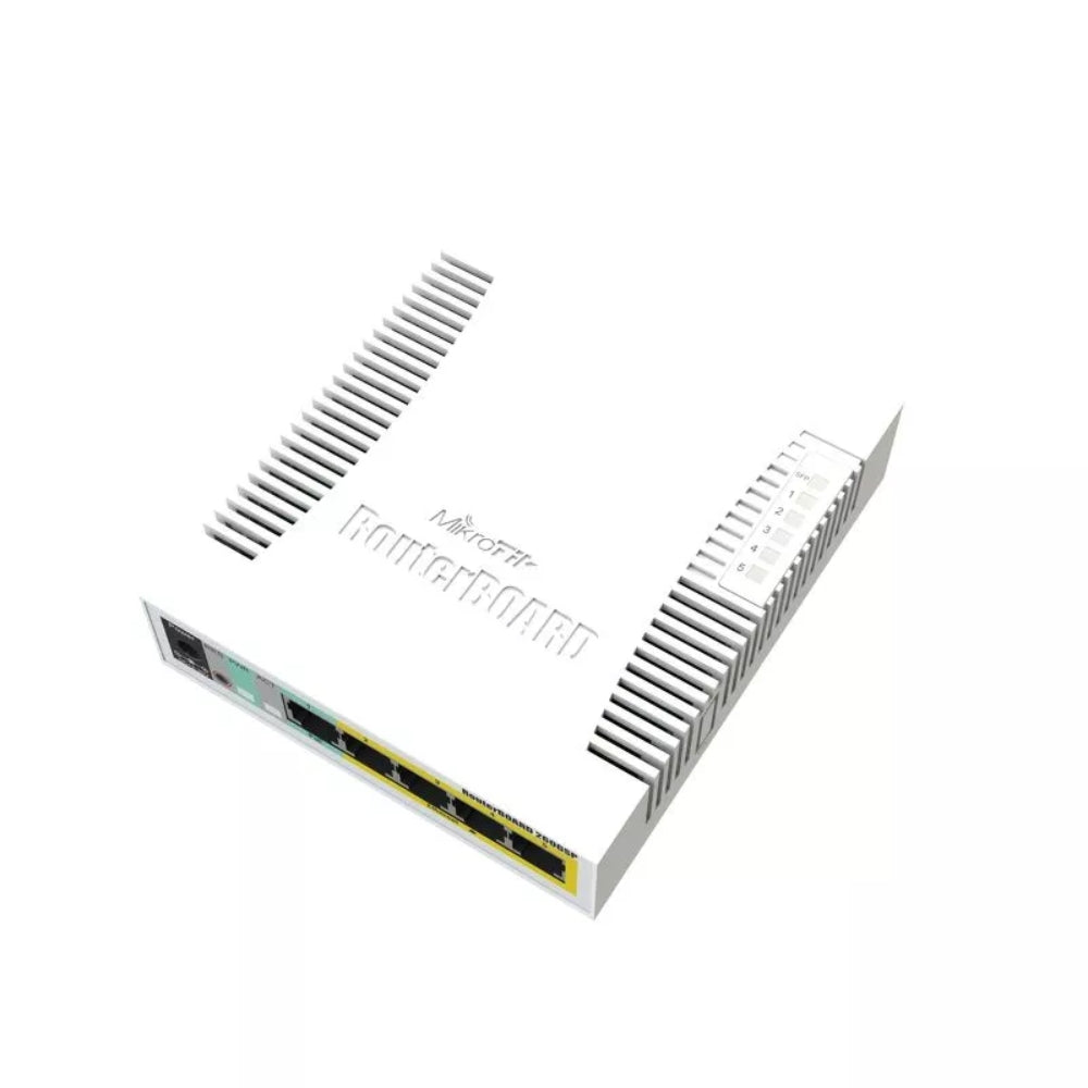 Switch Mikrotik RB260GSP SoHo 5 Ethernet Gigabit PoE Funciones Avanzadas de Switching VLAN Filtro MAC y Mas Fuente Incluida CSS106-1G-4P-1S