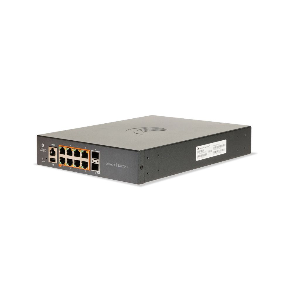 Switch POE+ Cambium Networks Cnmatrix EX1010-P 8 SFP Gestion CN Maestro o XMS MX-EX1010PXA-0