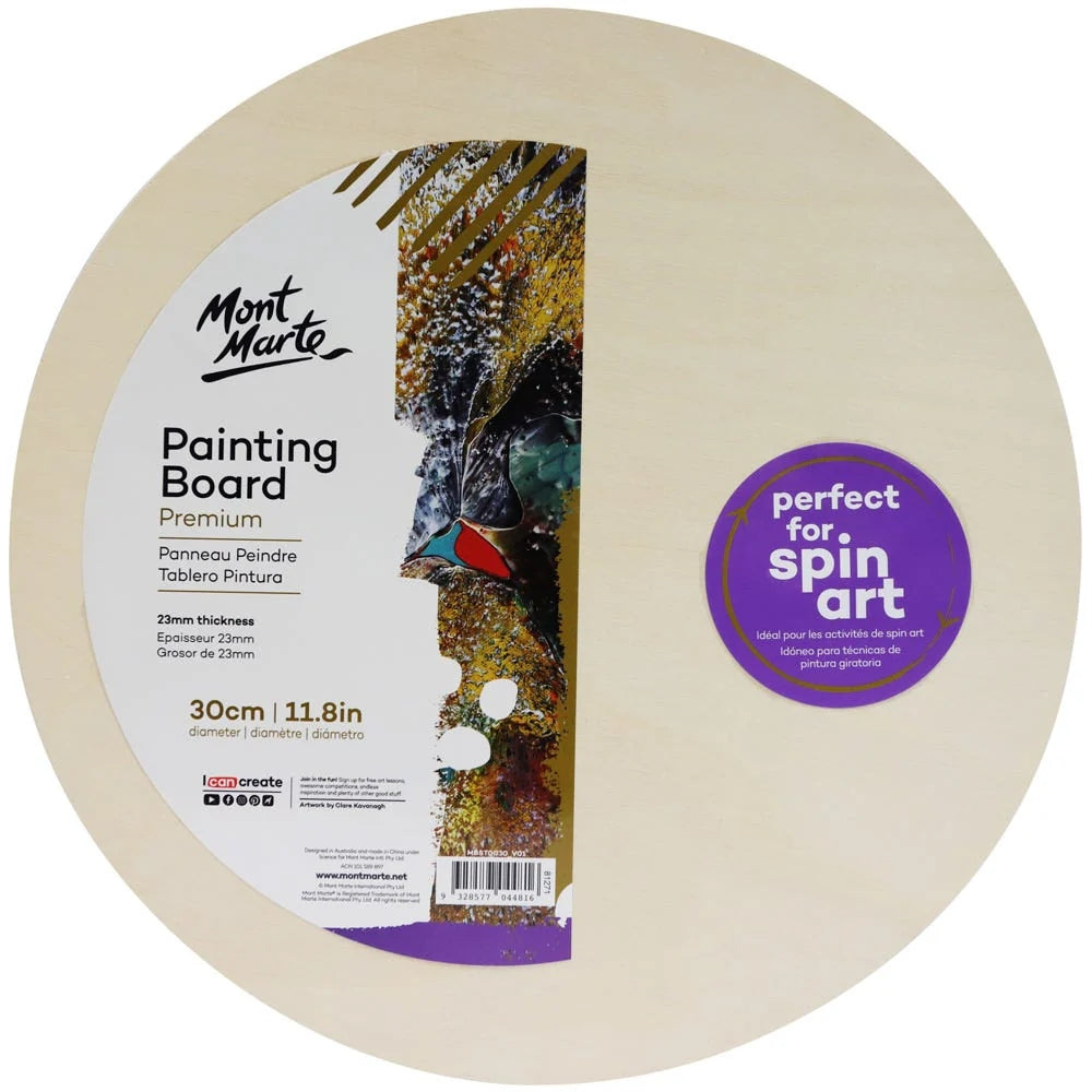 Tablero MontMarte Premium para Pintar Redondo Diametro 30cm Espesor 23mm MBST0030
