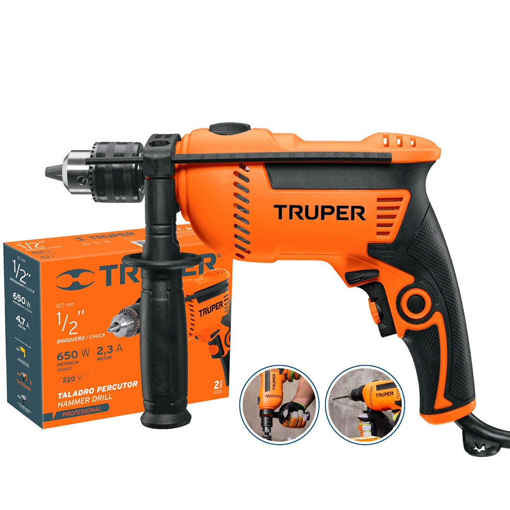 Taladro Percutor Truper 1/2" 600W