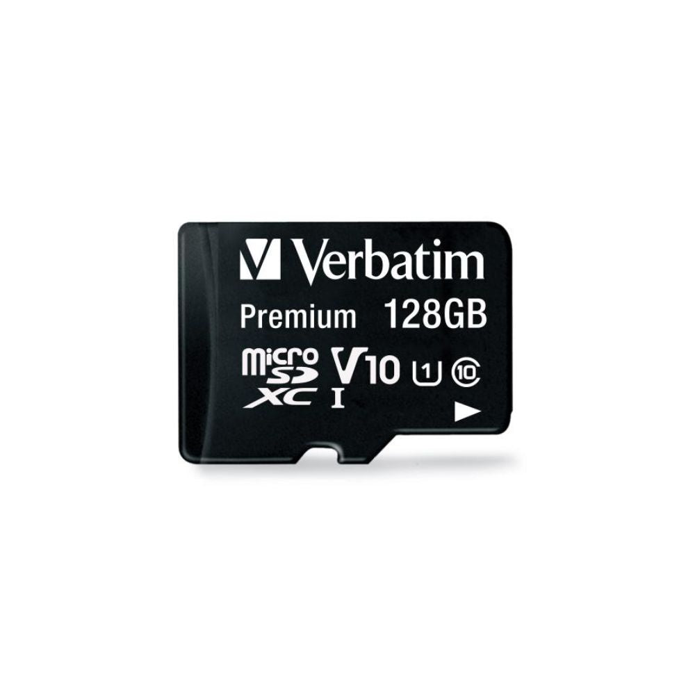 Tarjeta de memoria Verbatim microSDXC Premium de 128 GB con adaptador, UHS-I Clase 10