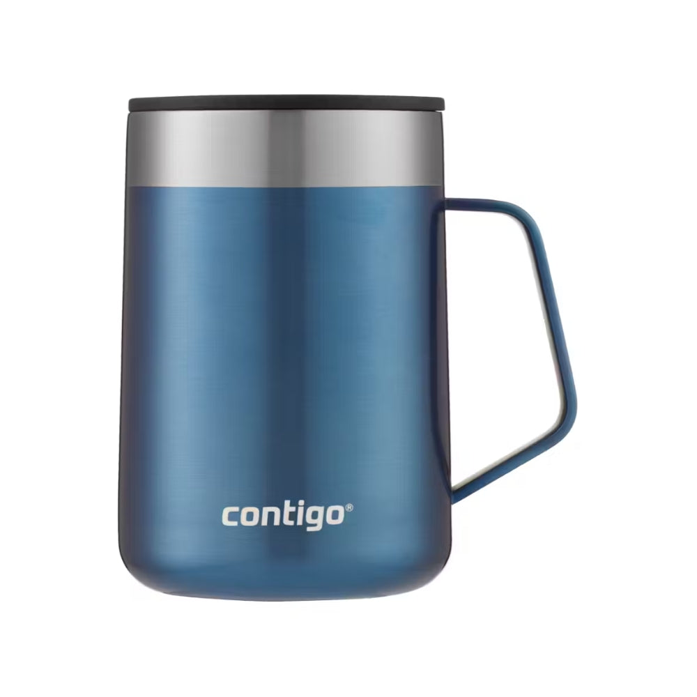 Taza Contigo Streeterville Mug de Acero Inoxidable con agarrador de 14oz 414ml color Blue Corn 2144598